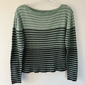 Vintage Harold's Green and Black Striped Sweater